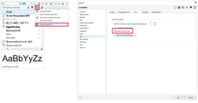 Шрифти Remote fonts в Corel Draw